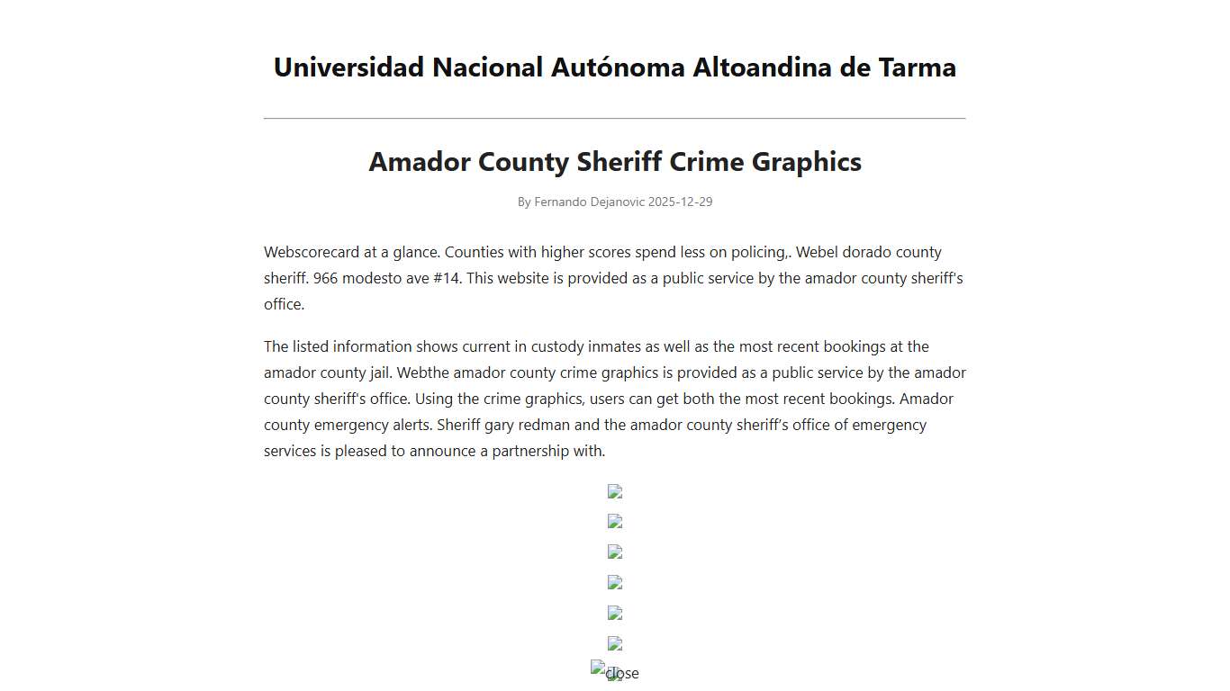 Amador County Sheriff Crime Graphics - Universidad Nacional Autónoma Altoandina de Tarma